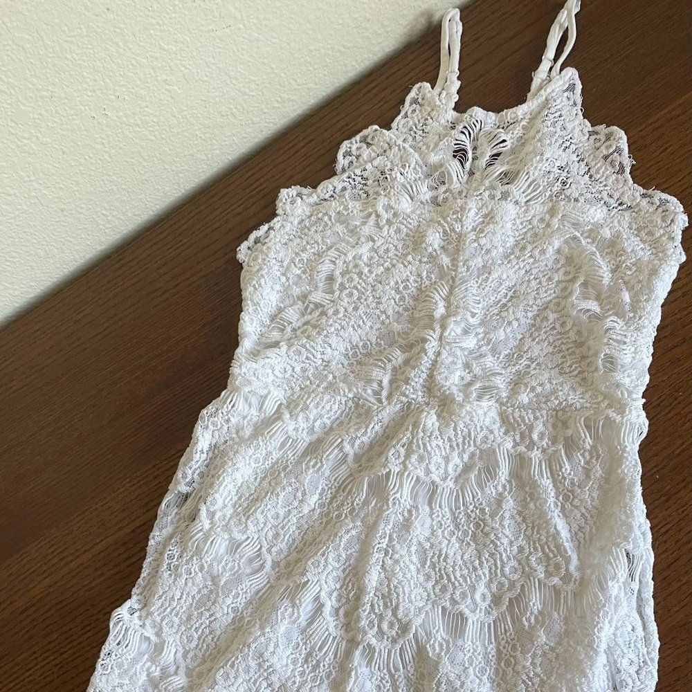 Abercrombie & Fitch Lace Mini Dress in White (XS)